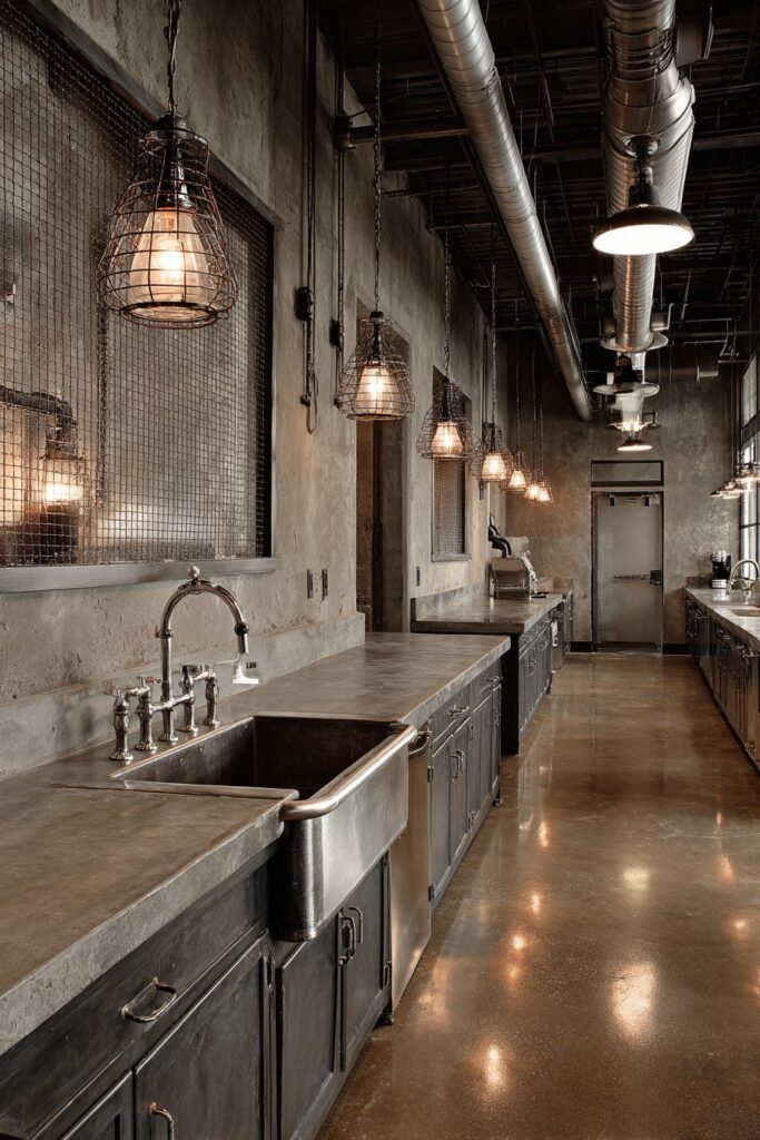 Polished Concrete with Integrated Reinforcement Bars