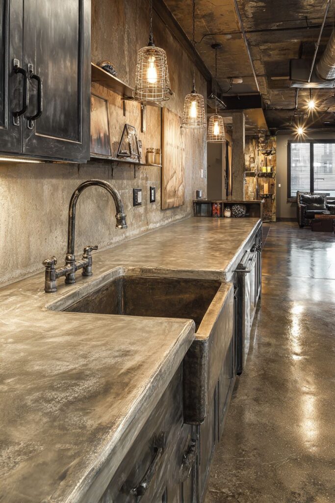 Polished Concrete with Integrated Reinforcement Bars