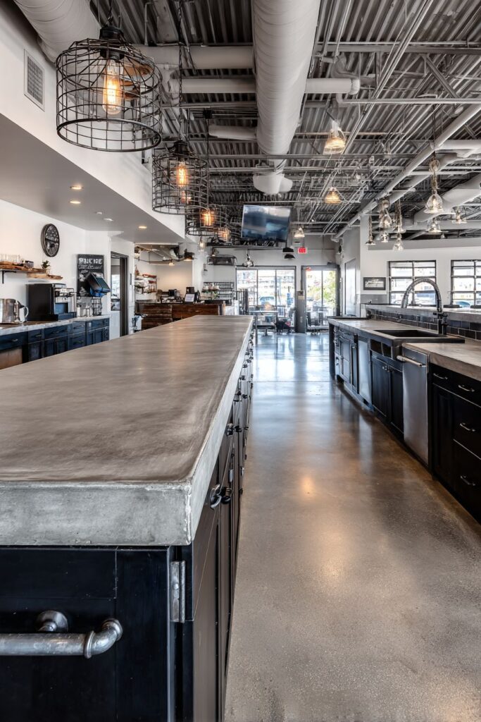 Polished Concrete with Integrated Reinforcement Bars