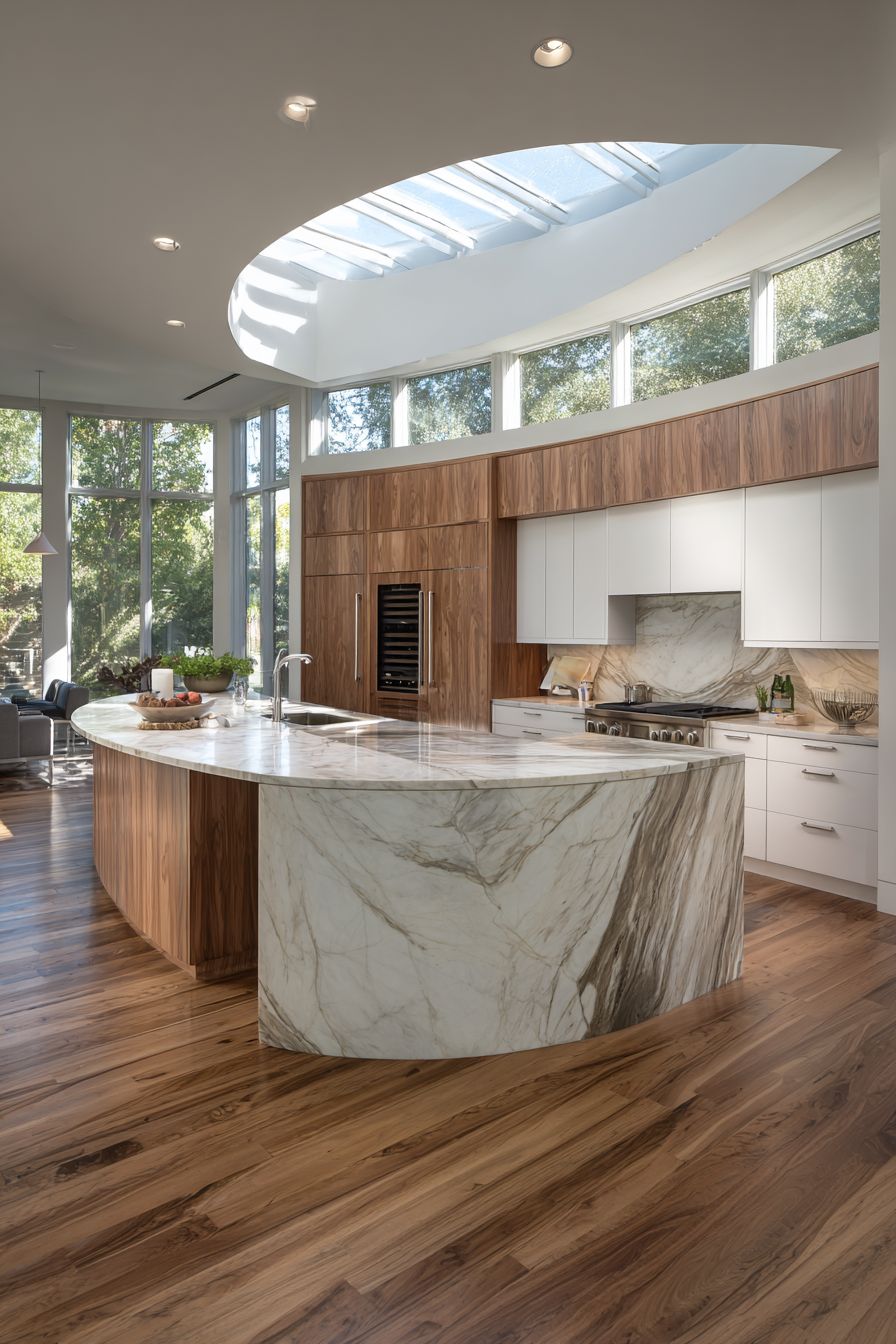 Curved Island Luxury Statement