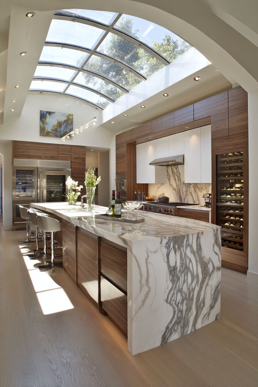 Curved Island Luxury Statement