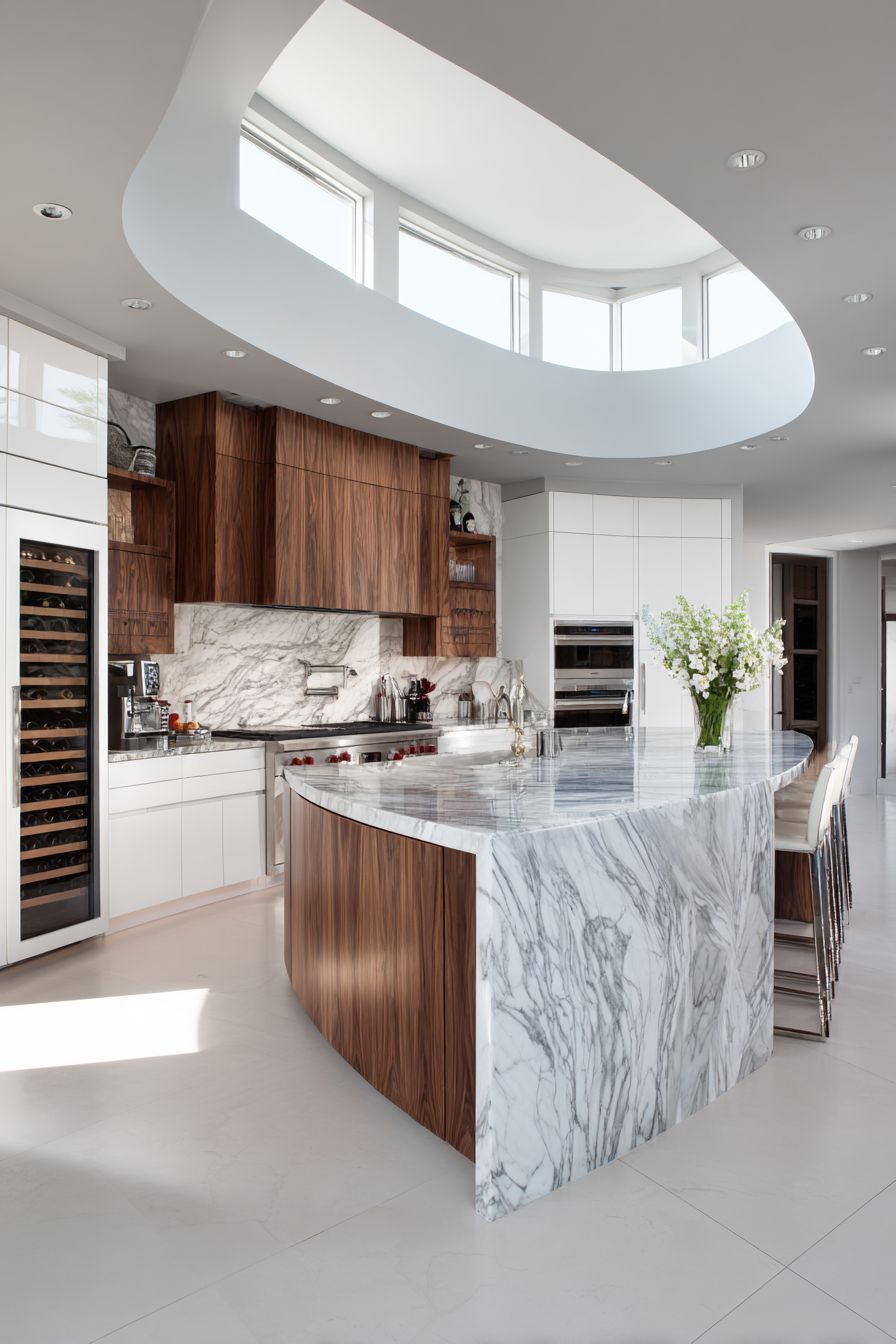 Curved Island Luxury Statement
