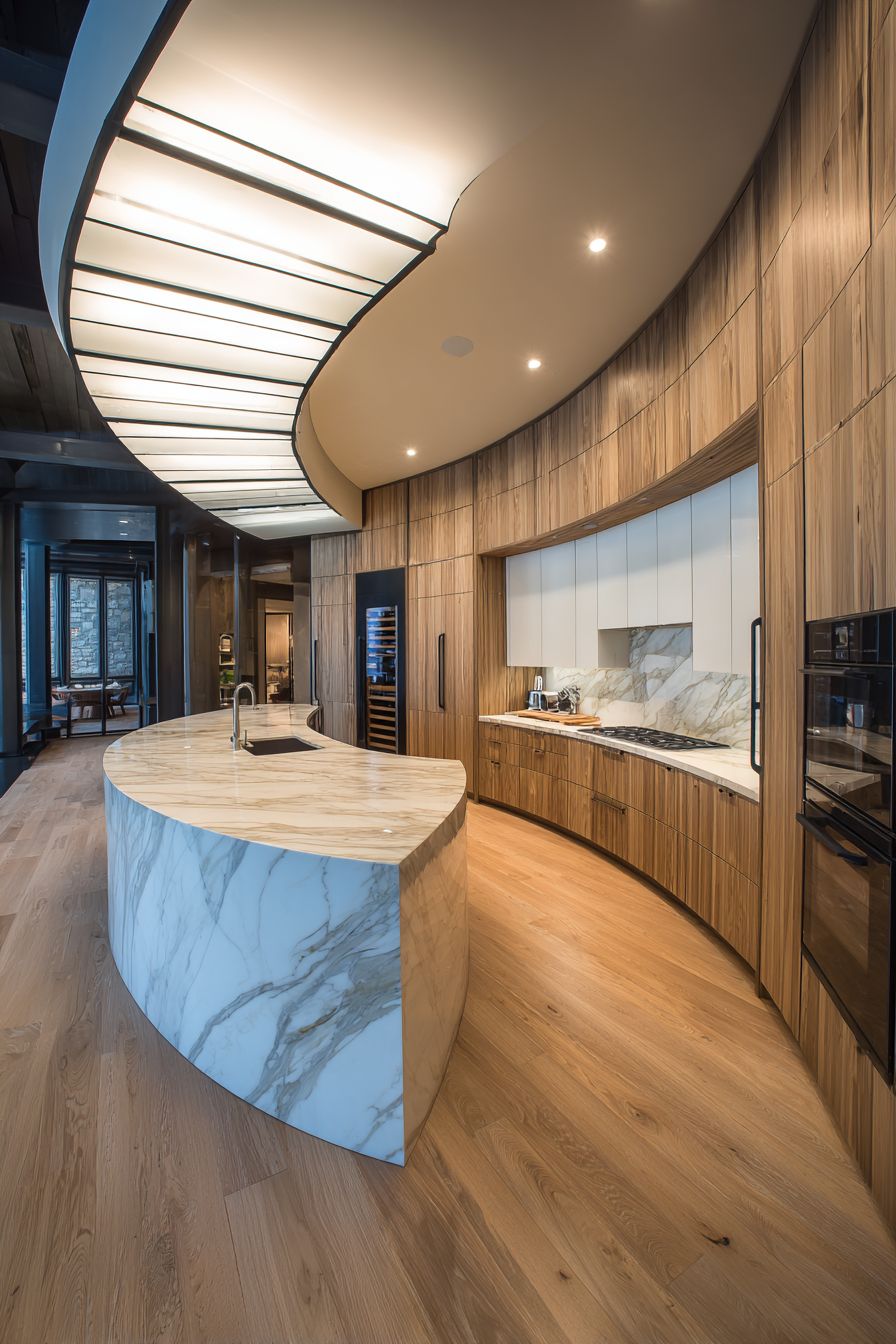 Curved Island Luxury Statement