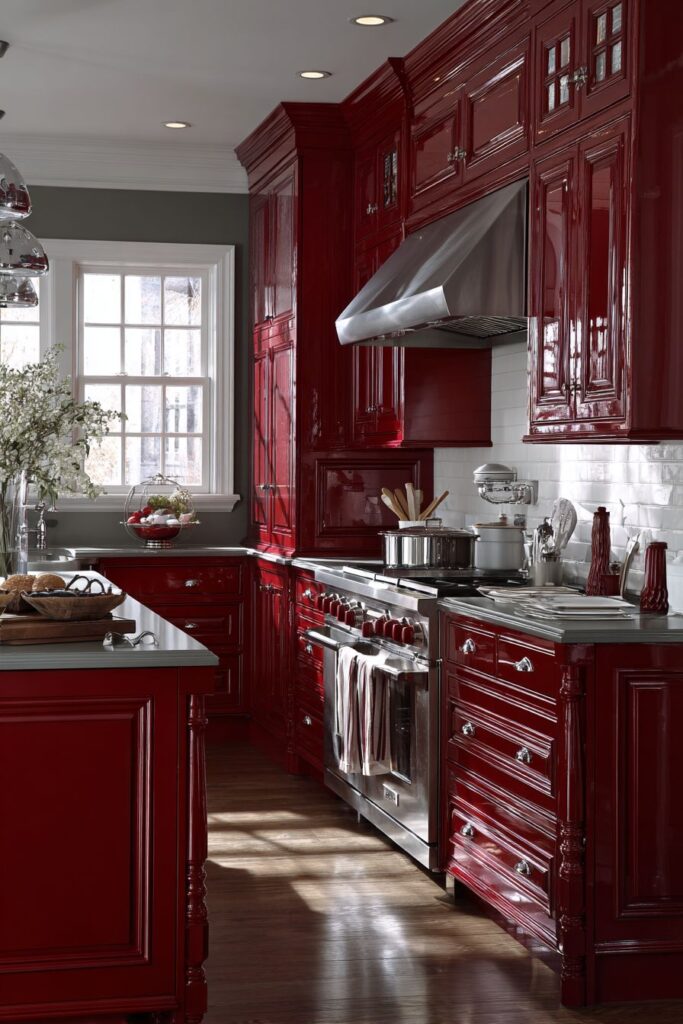 Bold Red Accent Wall Drama