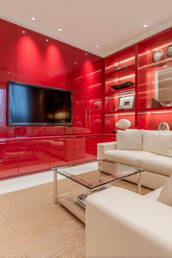 Cherry Red Entertainment Center Focal Point