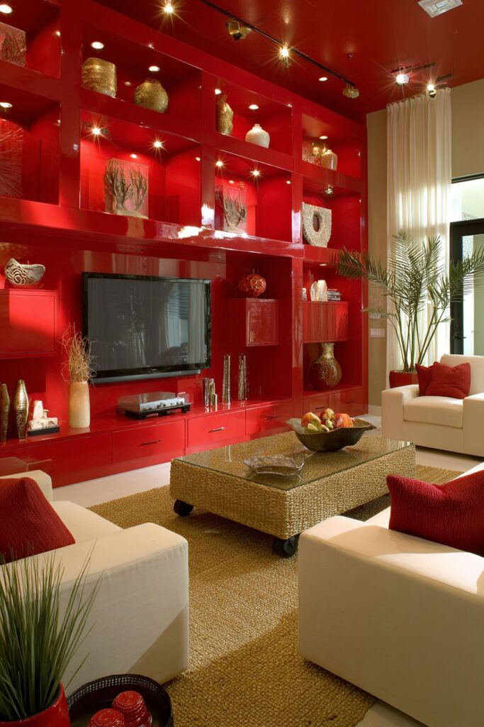 Cherry Red Entertainment Center Focal Point
