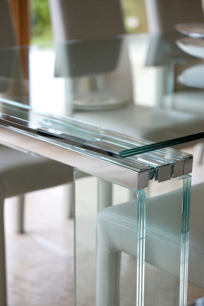 Glass-Top Table with Nesting Chairs