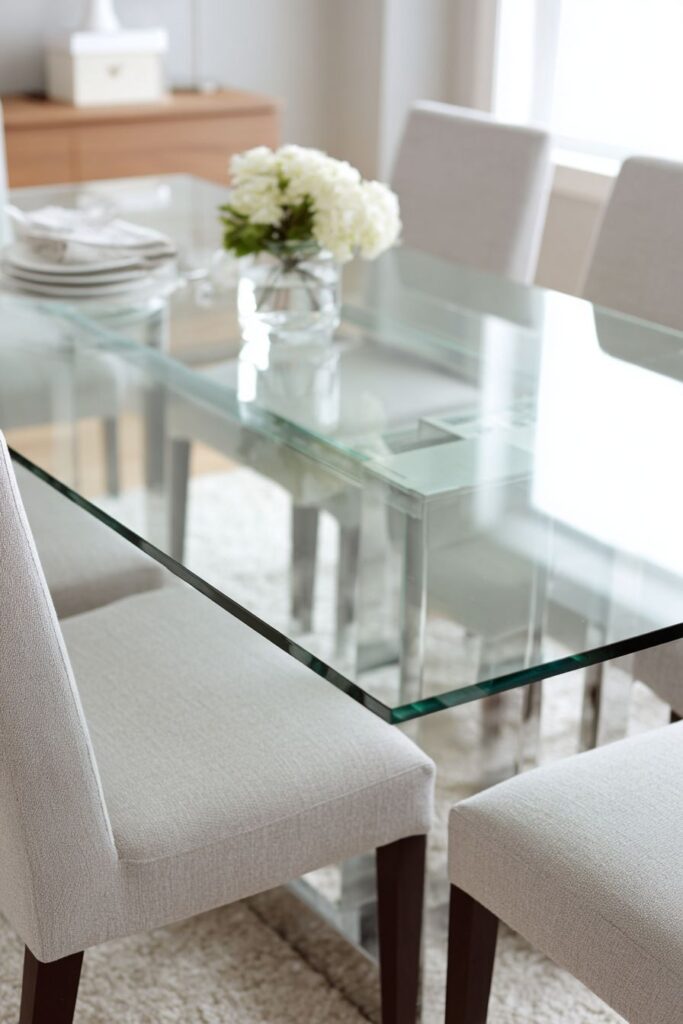 Glass-Top Table with Nesting Chairs