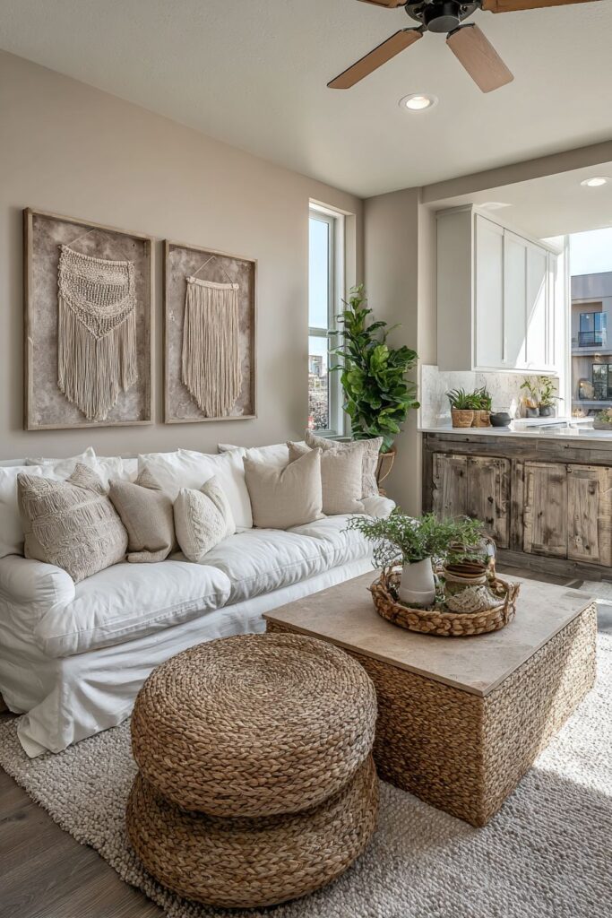 Natural Fiber Texture Focus with Practical Elements