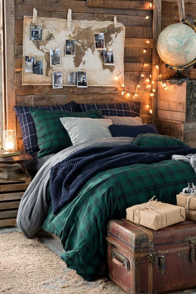 Rustic Bedroom with Natural Wood Accents