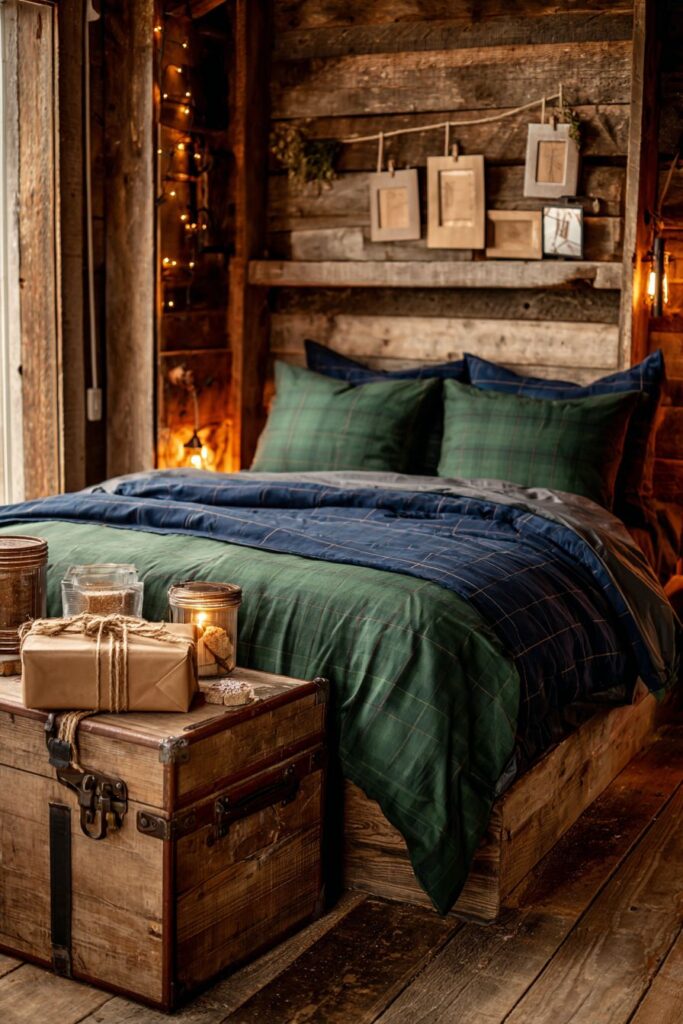 Rustic Bedroom with Natural Wood Accents