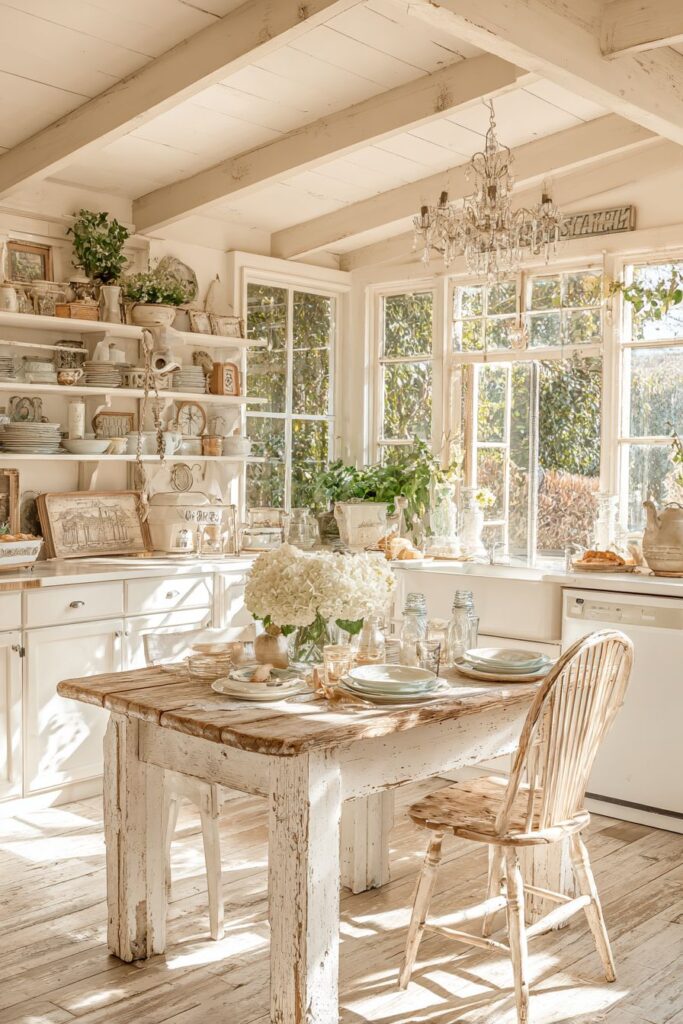 Farmhouse Cottage Kitchen Dining