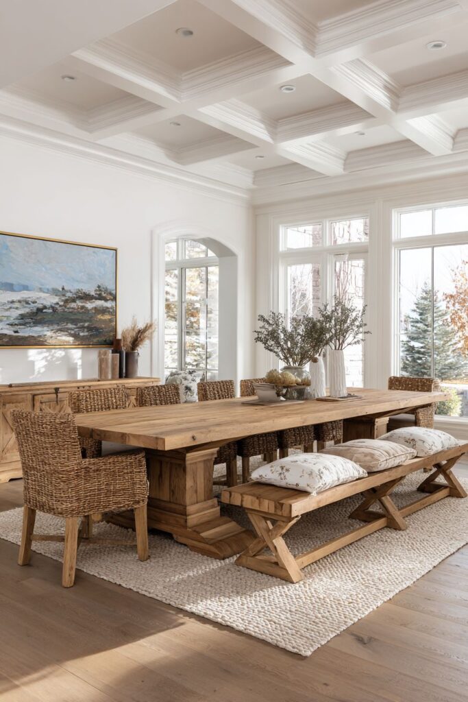 Farmhouse Table as Central Gathering Hub