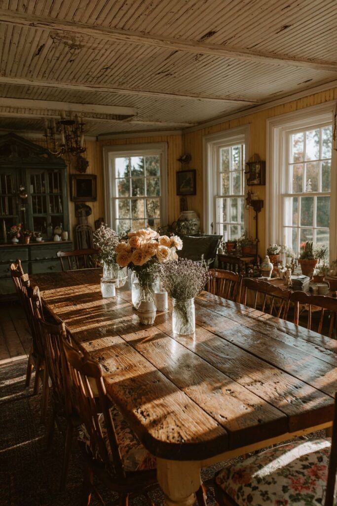 Farmhouse Table as Central Gathering Hub