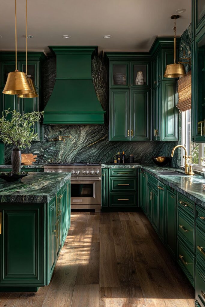 Luxurious Bottle Green Opulence