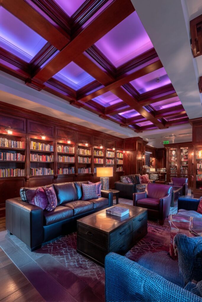 Luxurious Coffered Ceiling with Integrated LED Strips