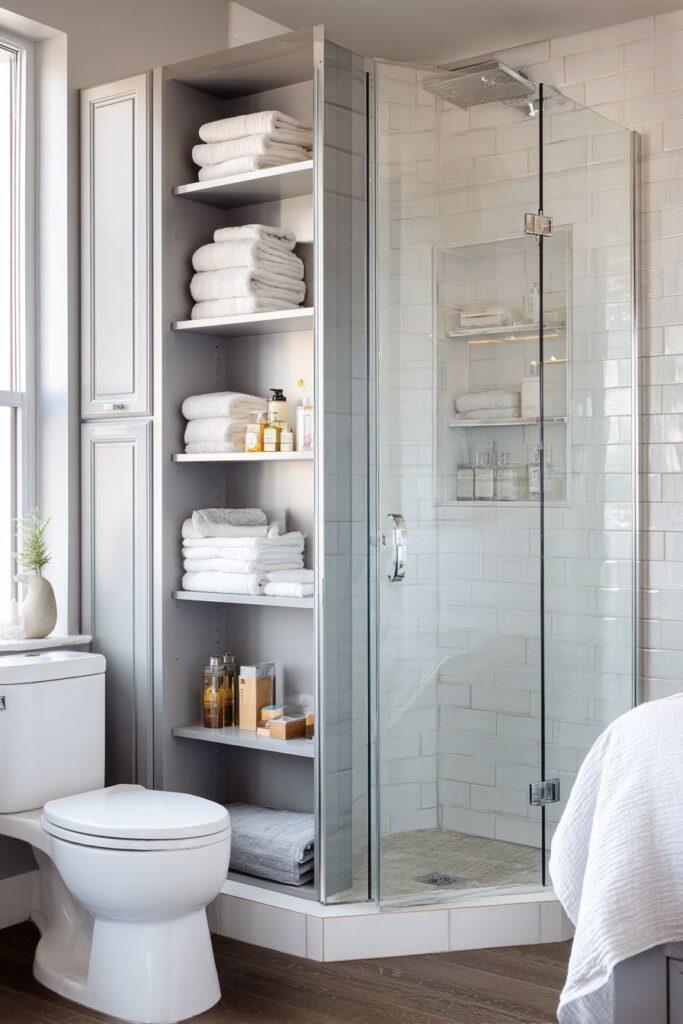 Corner Shower Bathroom Maximizing Floor Space
