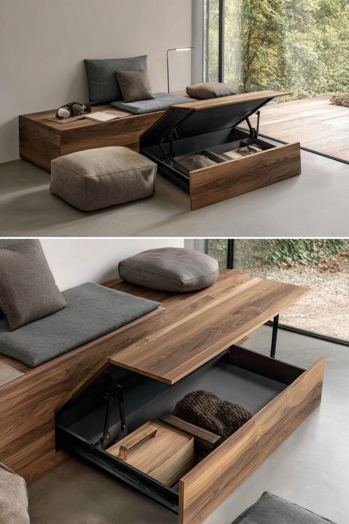 Convertible Coffee Table with Hydraulic Lift