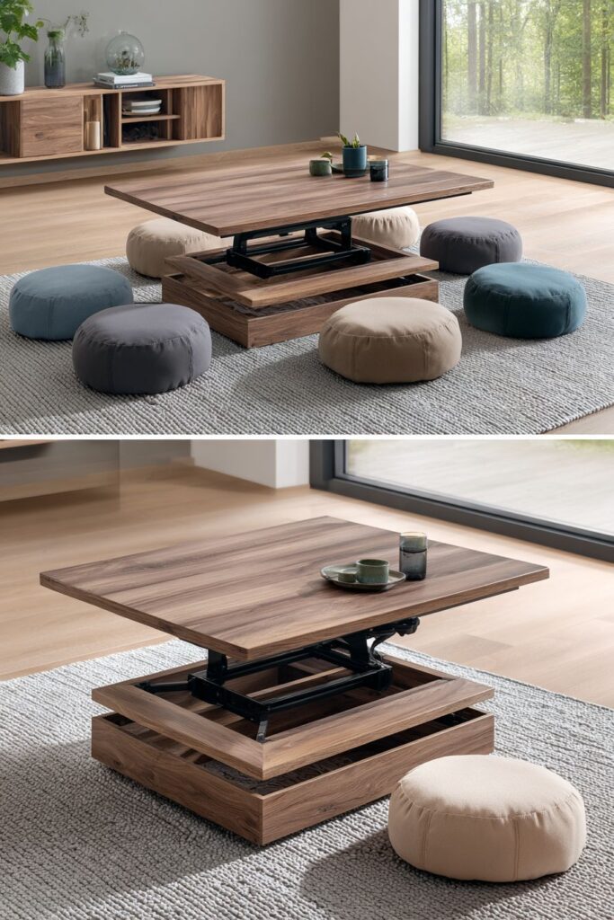 Convertible Coffee Table with Hydraulic Lift