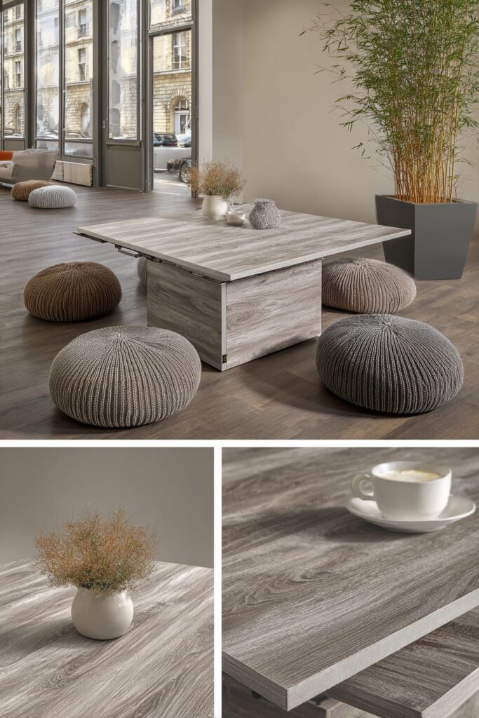 Convertible Coffee Table with Hydraulic Lift