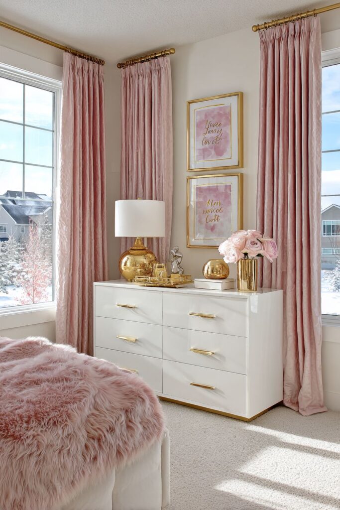 Glamorous Rose Gold Bedroom Luxury