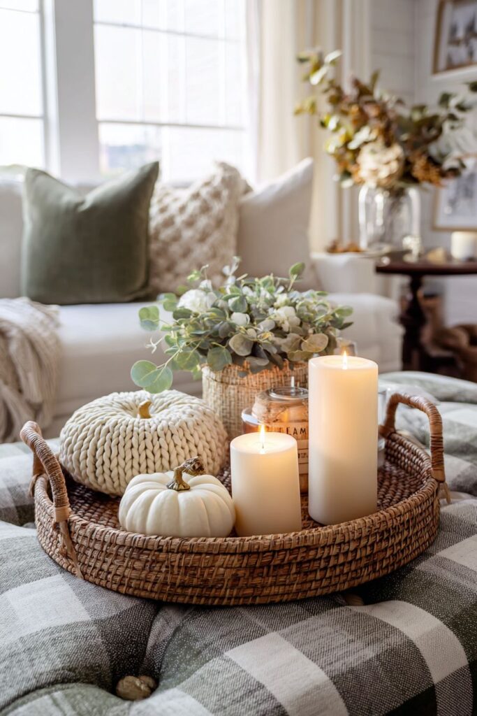 Layered Textures on Tufted Ottoman