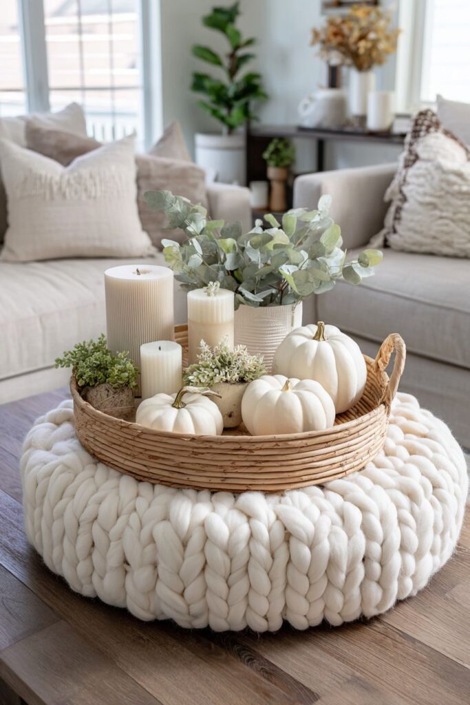 Layered Textures on Tufted Ottoman