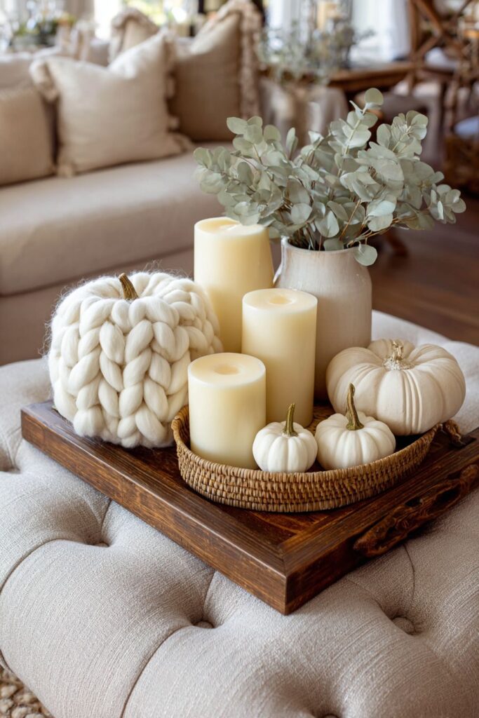 Layered Textures on Tufted Ottoman