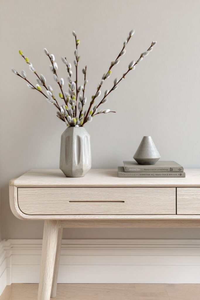 Scandinavian Console in Pale Ash with Minimalist Purity
