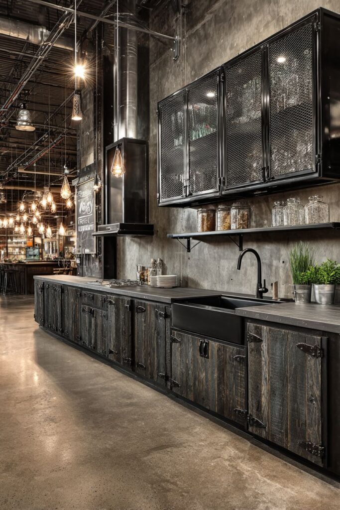  Industrial Steel-Framed Glass-Front Cabinets