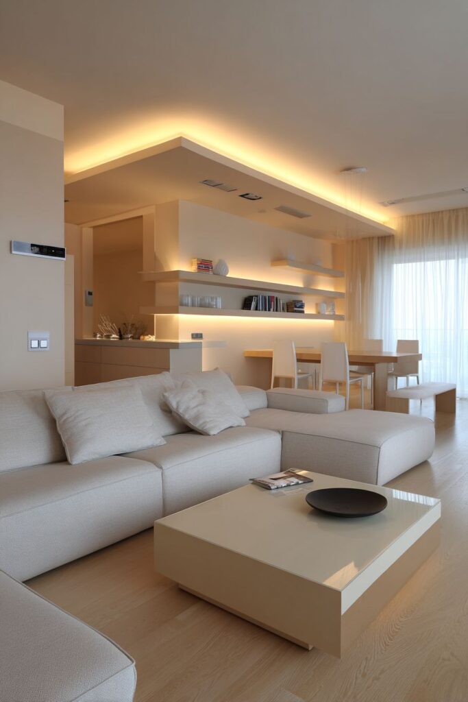 LED-Lit Floating Shelves for Functional and Decorative Lighting