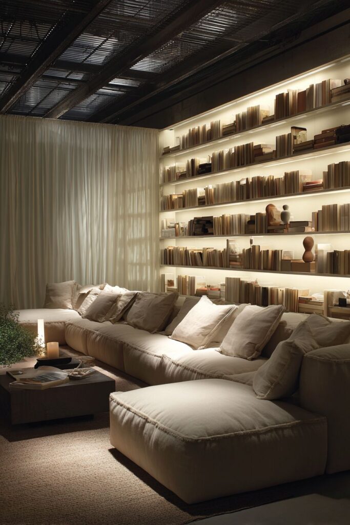 LED-Lit Floating Shelves for Functional and Decorative Lighting