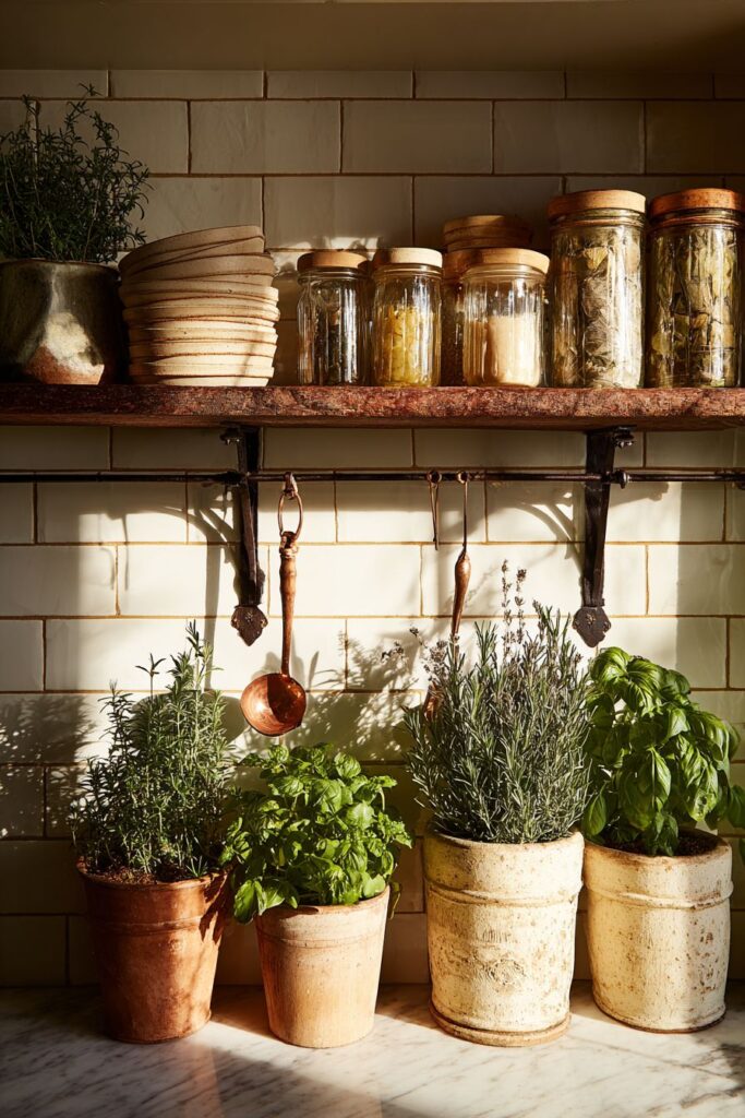 Kitchen Open Shelving Display of Culinary Treasures
