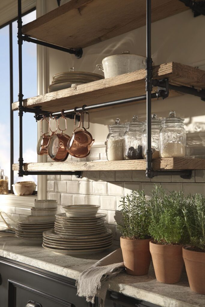 Kitchen Open Shelving Display of Culinary Treasures