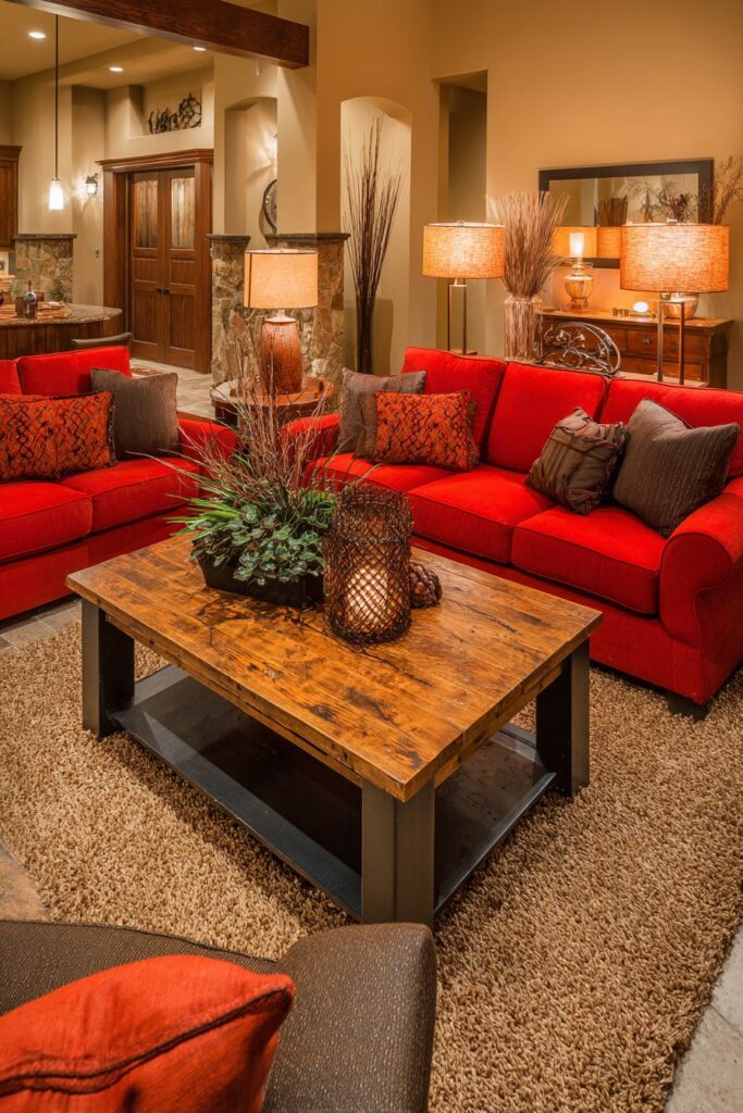 Multiple Red Tones Seating Harmony