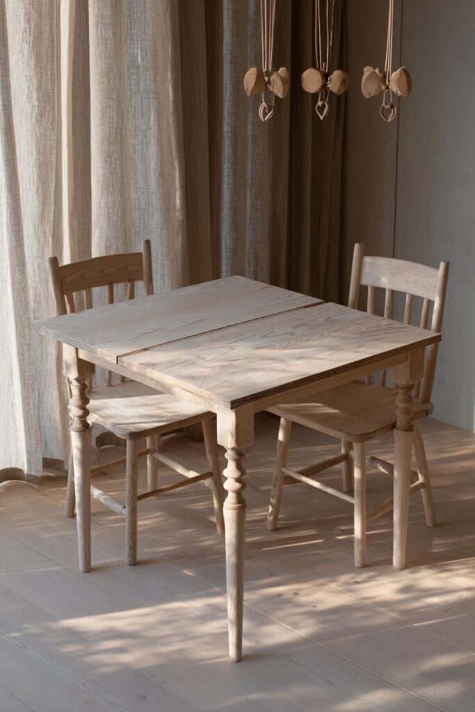 Scandinavian Drop-Leaf Square Table