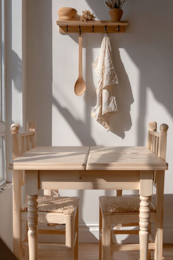 Scandinavian Drop-Leaf Square Table