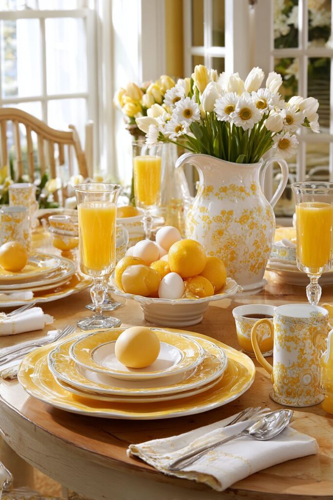 Cheerful Brunch in Yellow and White