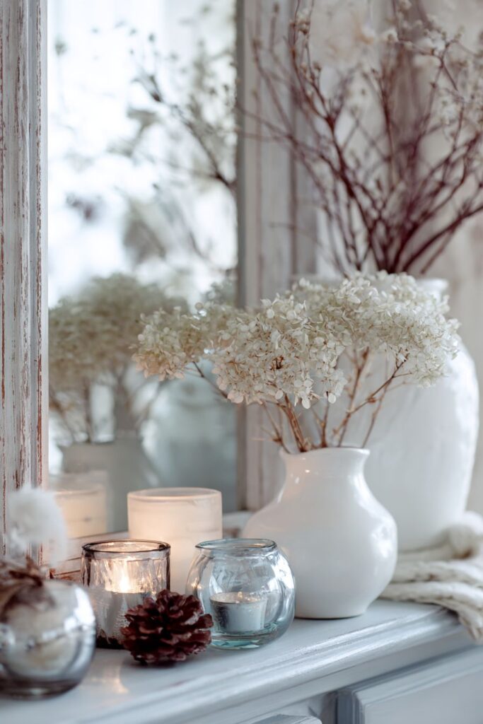 Dresser Vignette Winter Styling