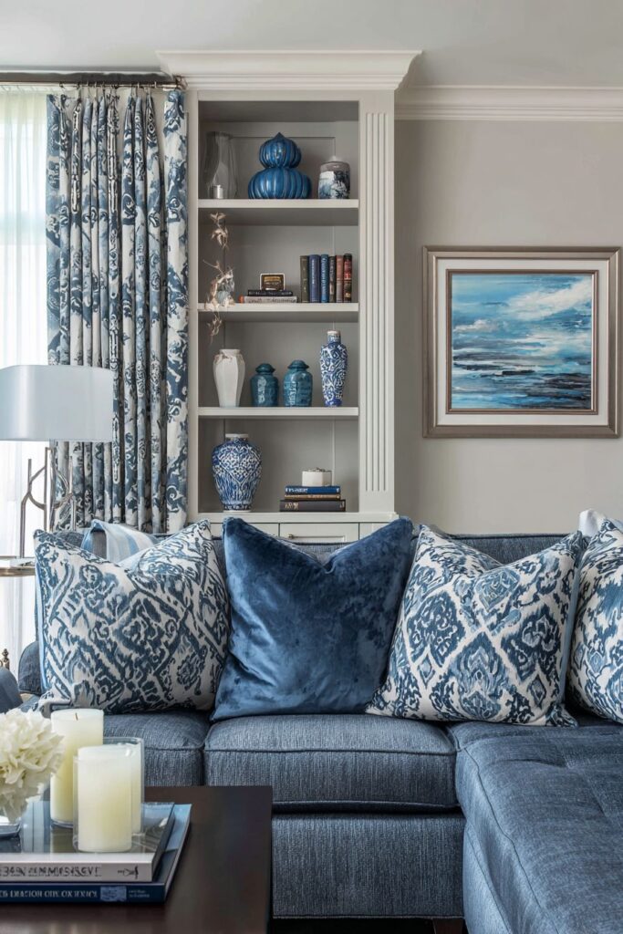 Navy and Rose Gold Living Room Transformation