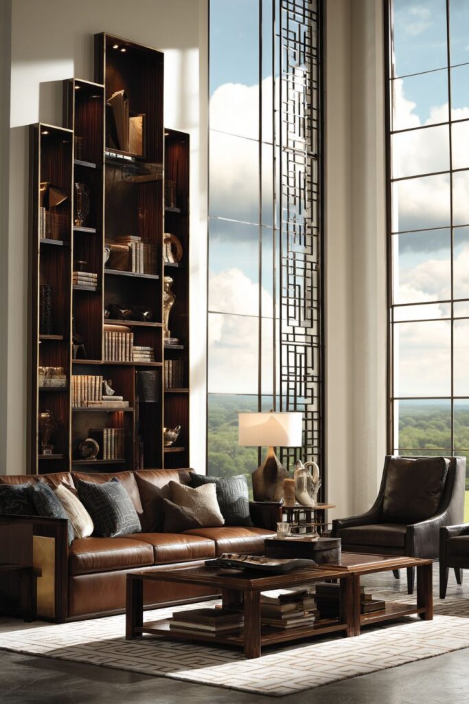 Library Sophistication with Stepped Geometric Shelving