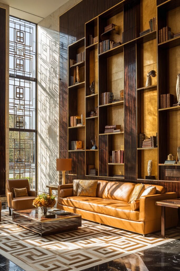 Library Sophistication with Stepped Geometric Shelving