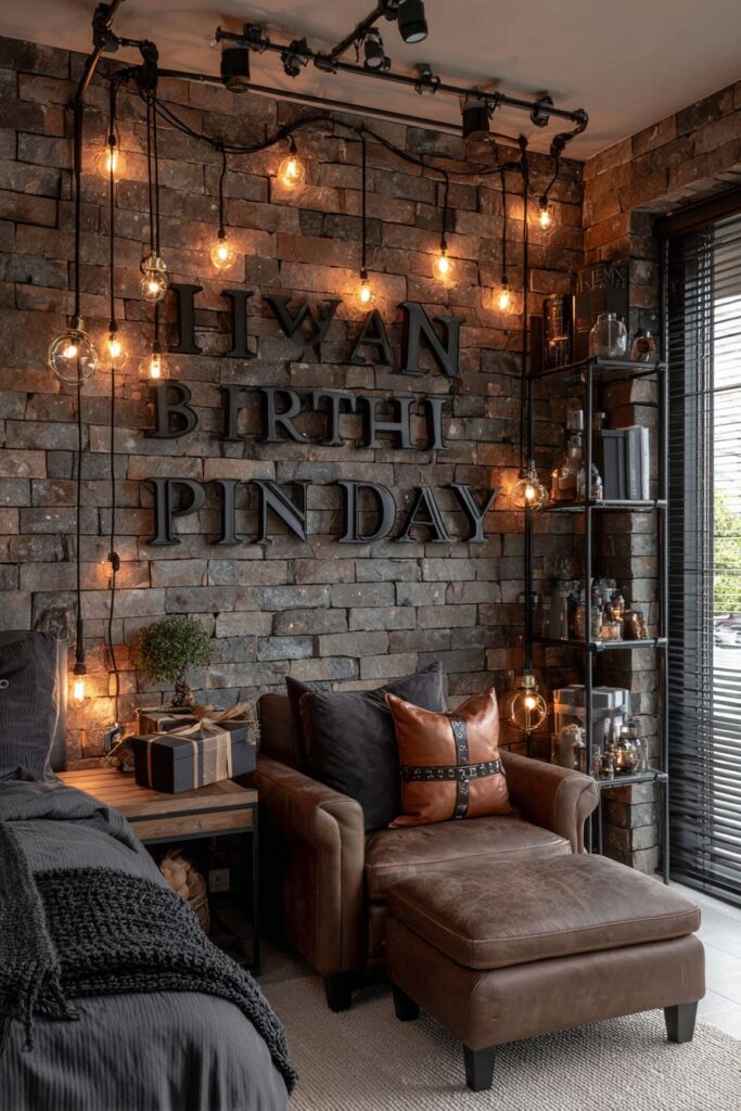 Industrial Loft Bedroom with Exposed Elements