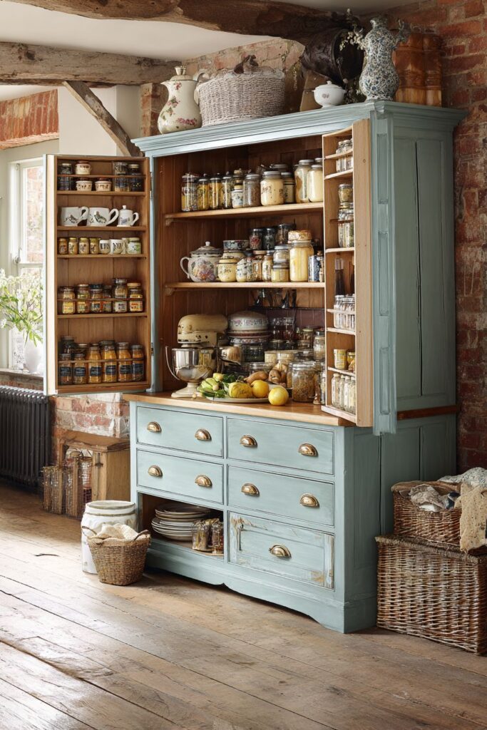 Vintage Cottage Kitchen Storage