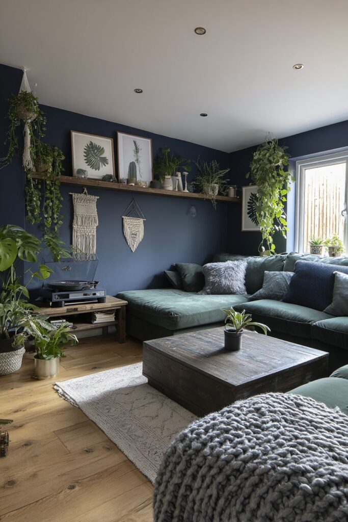Media Wall with Dark Walnut Credenza