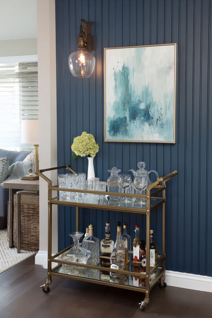 Sophisticated Bar Cart Station for Entertaining