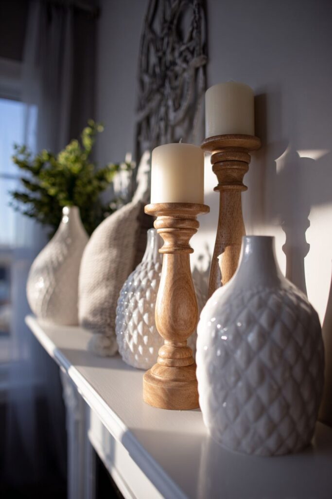 Transitional Living Room Mantel