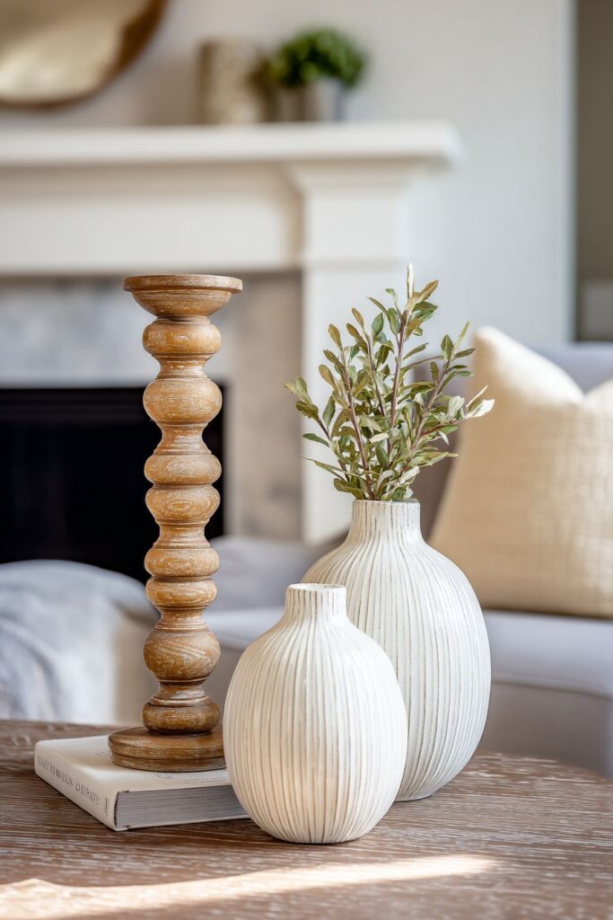 Transitional Living Room Mantel