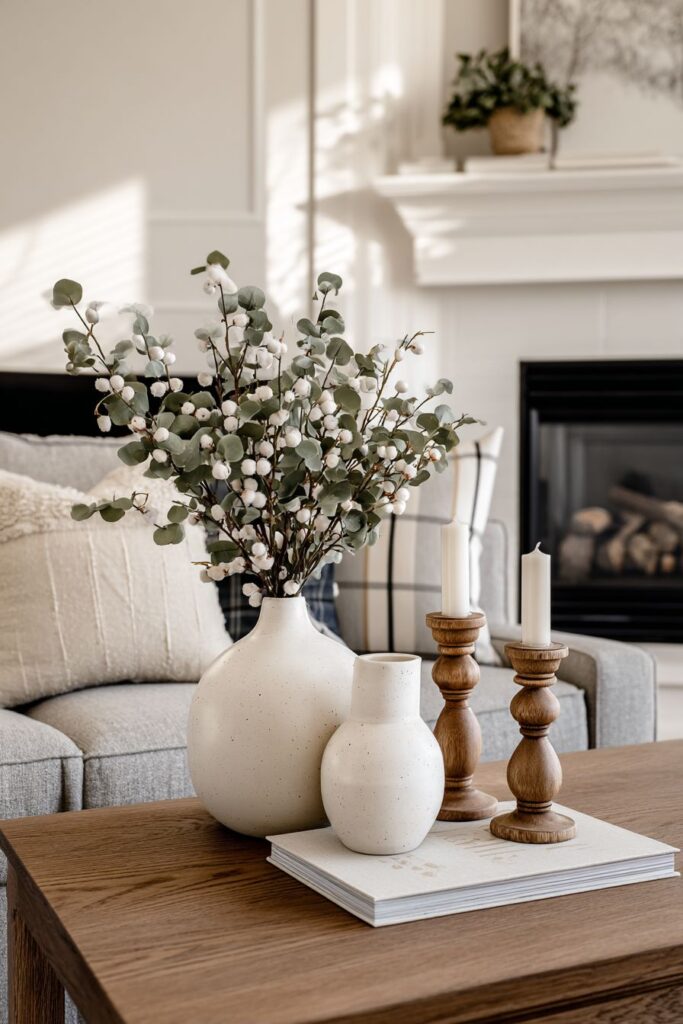 Transitional Living Room Mantel