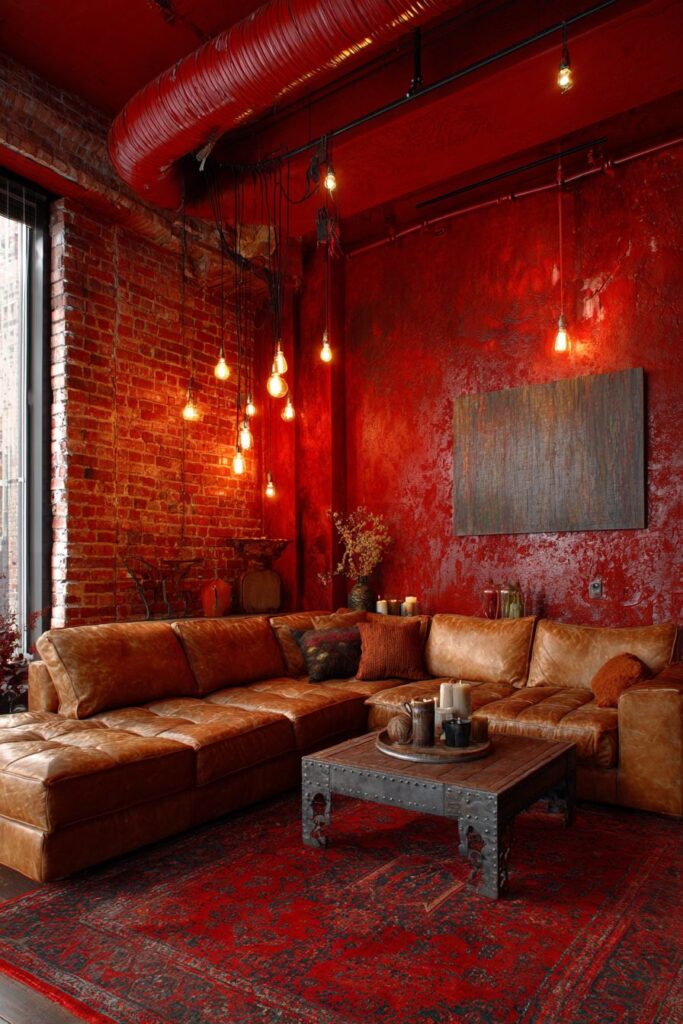 Rustic Barn Red Exposed Brick Character